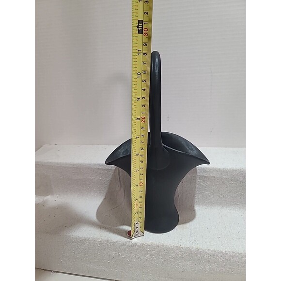 Antique Circa 1920's TIFFIN Brides Basket 11" Satin Black Glass Flower Girl - Picture 6 of 7